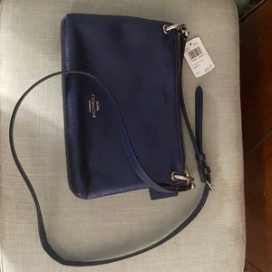 New Coach Leather Crossbody irredentist blue